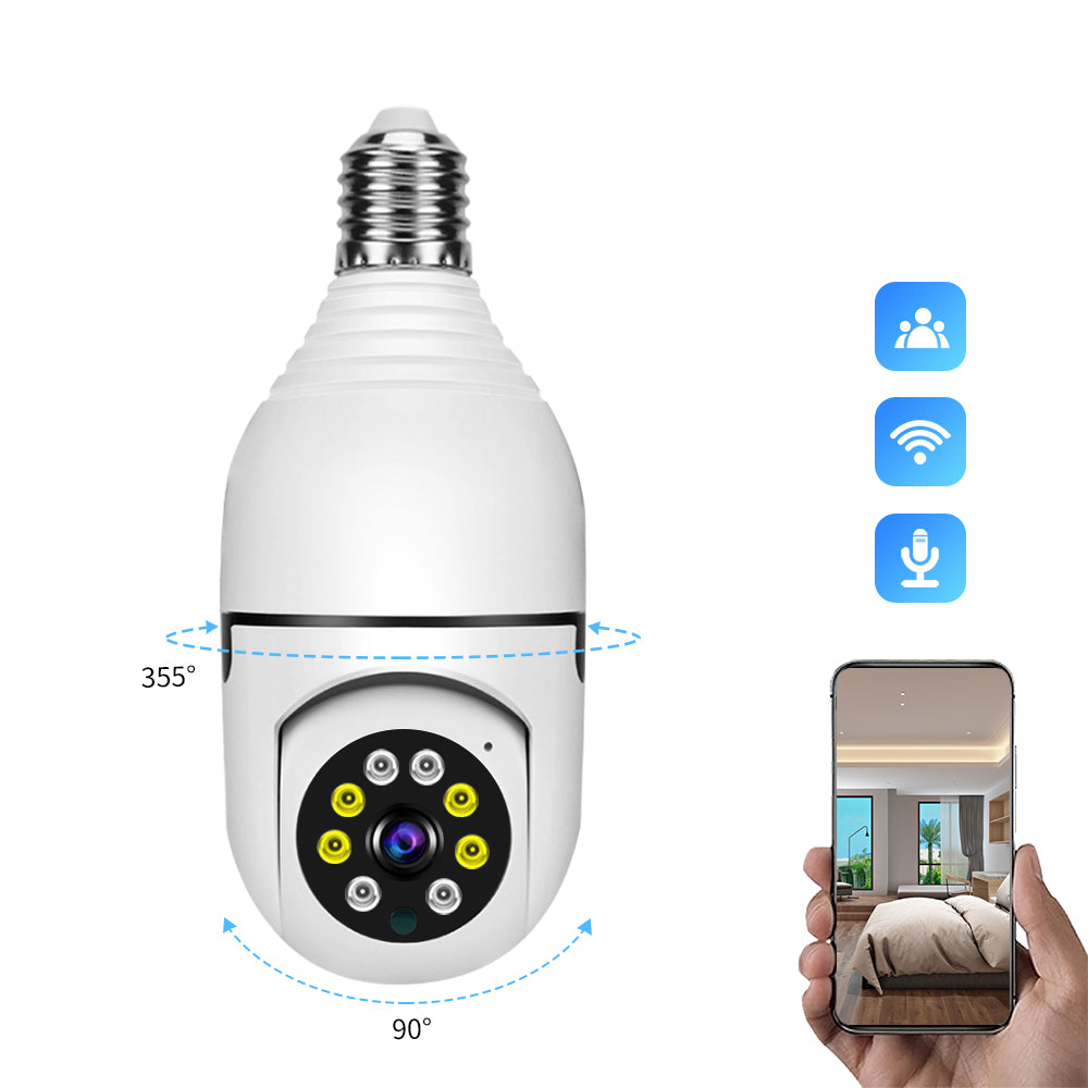 Bombillo con cámara WiFi 360° para vigilar tu casa