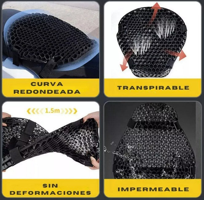 Cojín de gel tipo panal para asiento de moto