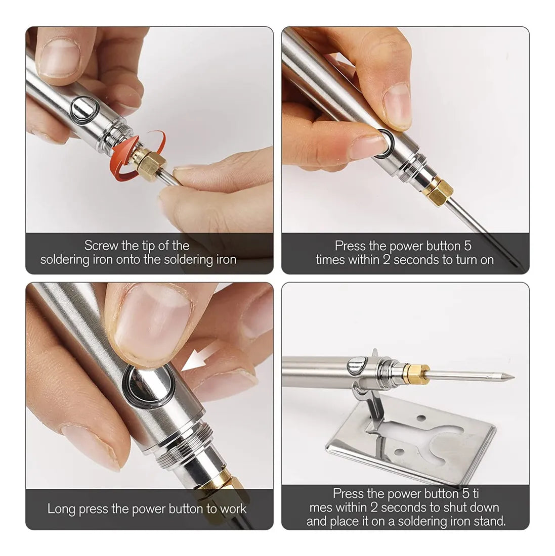Kit de soldador inalámbrico portátil recargable por USB