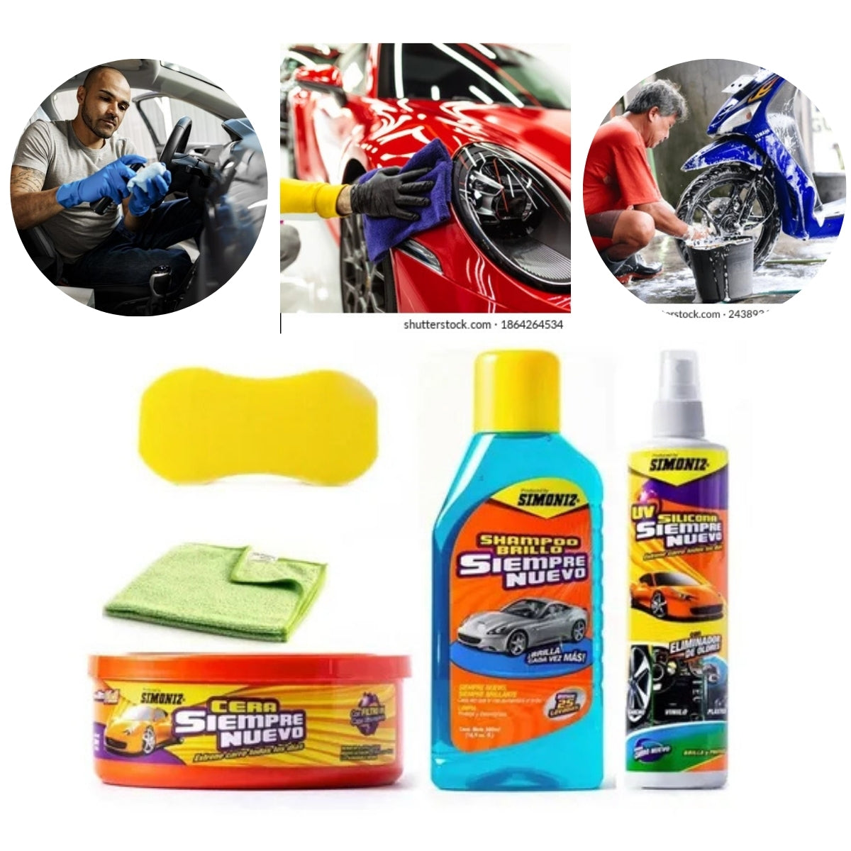 Kit Simoniz Siempre Nuevo para carro y moto (6 productos)