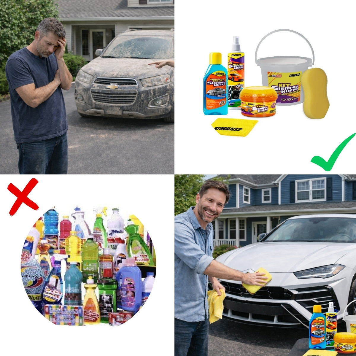 Kit Simoniz Siempre Nuevo para carro y moto (6 productos)