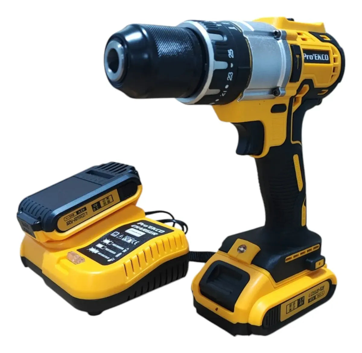 Taladro percutor inalámbrico 48 V con 2 baterías