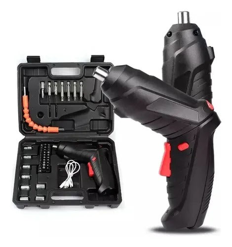 Destornillador eléctrico inalámbrico con 46 accesorios