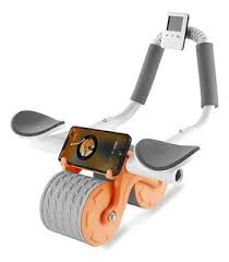 Rodillo abdominal de 3 ruedas con agarre ergonómico