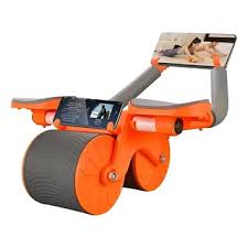 Rodillo abdominal de 3 ruedas con agarre ergonómico
