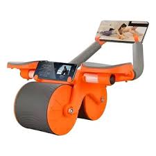 Rodillo abdominal de 3 ruedas con agarre ergonómico