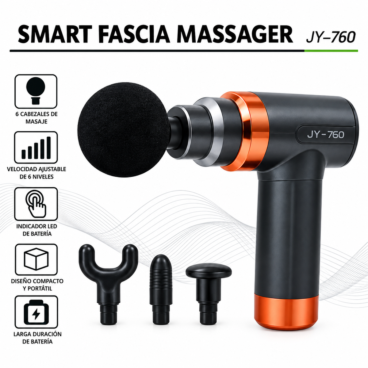 Pistola de masaje muscular recargable de percusión