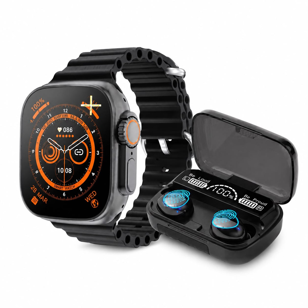 Combo smartwatch T10 Ultra + audífonos M10