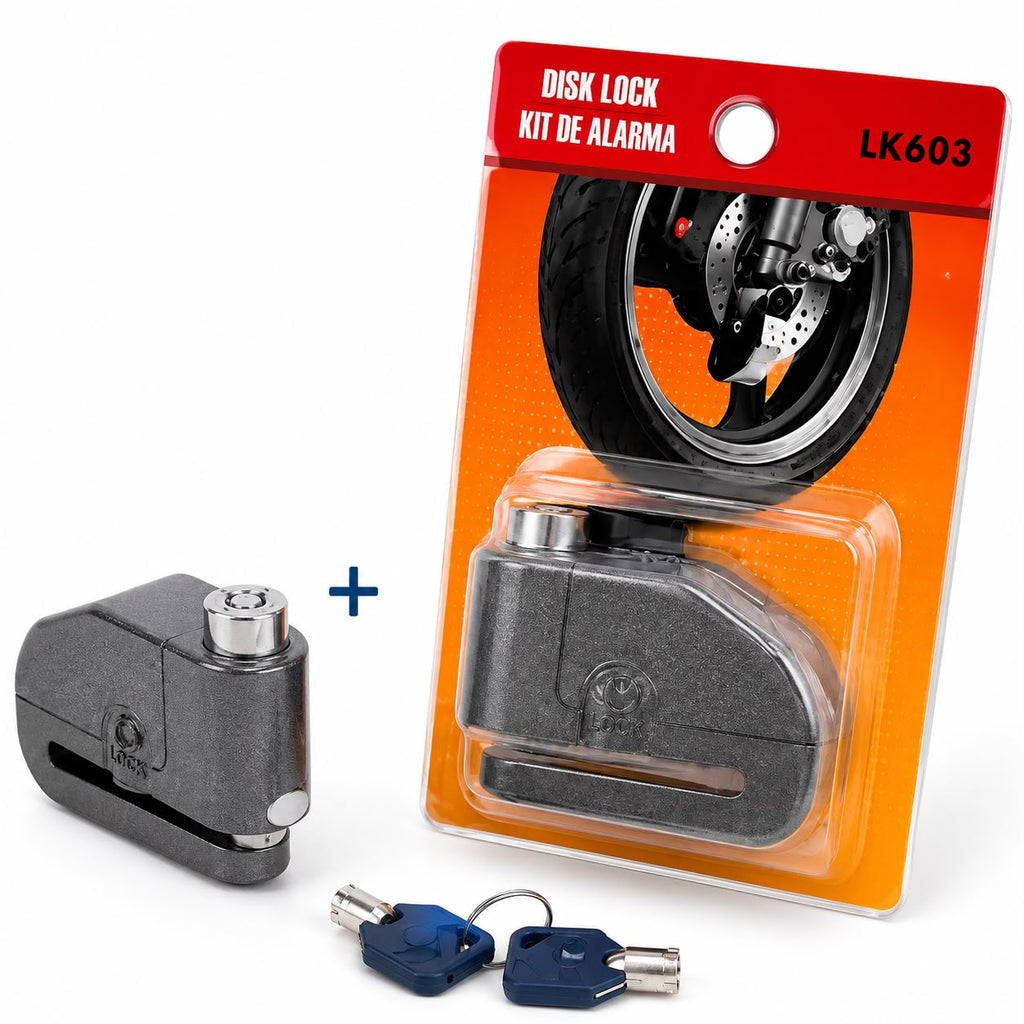 Candado de disco para moto con alarma de 110 dB